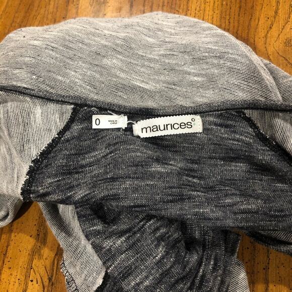 Maurices Gray Monochrome Color Block Cardigan Lightweight Open Front size XS - Picture 6 of 8